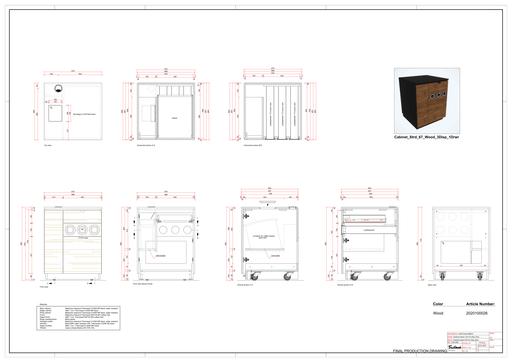 CABINET STRD 67 WOOD 3DISP 1DRWR