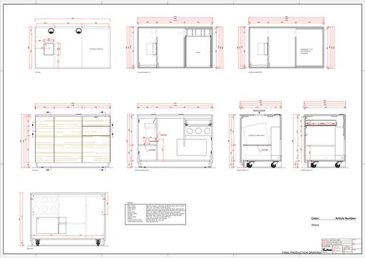 CABINET STRD 120 WOOD 1DRWR